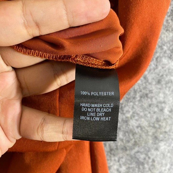 Lulus Jumpsuit Small Rust Orange Elisa Midi Wide Leg Cropped Sleeveless Satin - Picture 10 of 12